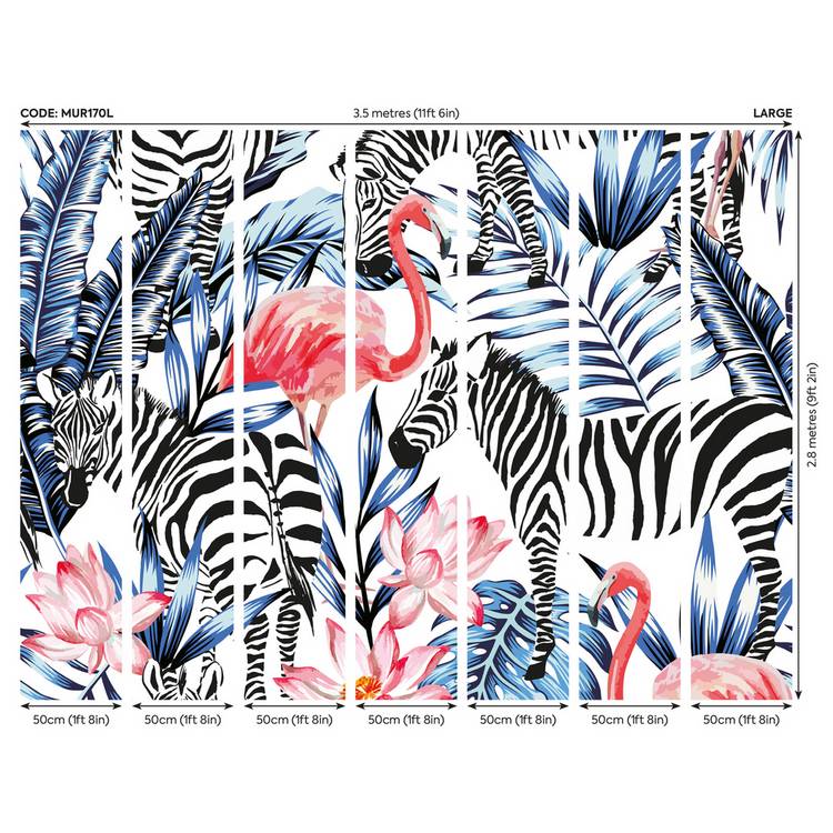 Origin Murals Zemingo cobalt coral wall mural, imported from the UK