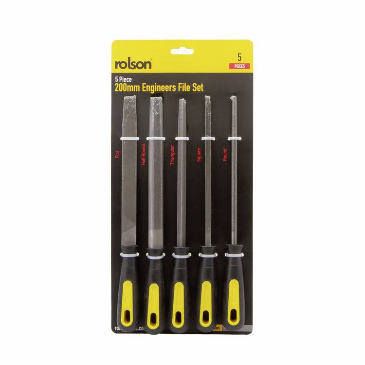 Rolson 5 piece engineers file set 200mm, UK version