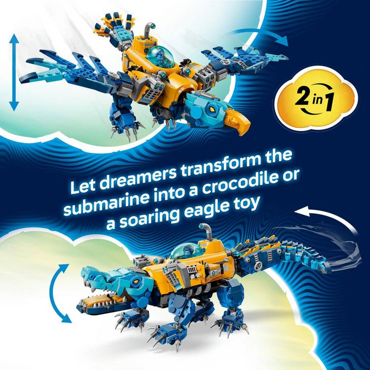 LEGO DREAMZzz crocodile submarine toy 71512 - British product