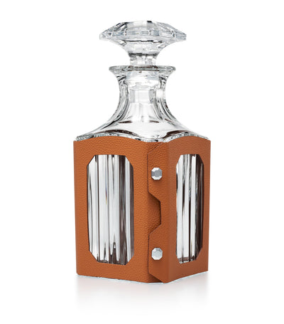Harrods Baccarat Leather Octogone Decanter Case- Buy online at McGrocer