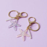 Flitzy starfish charm keyrings set of 2, imported from the UK