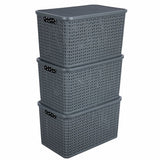 Strata Urban storage baskets 3 x 42L with lids, imported from the UK