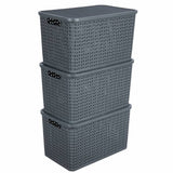 Argos Strata Urban 3 x 42L Storage Baskets with Lid - Charcoal- Buy online at McGrocer