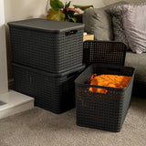 Strata Urban storage baskets 3 x 42L with lids, imported from the UK