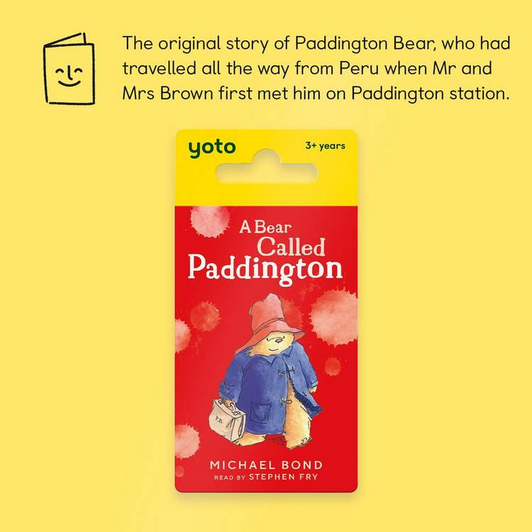 Yoto Paddington audio card screen-free story (British brand)