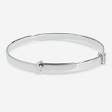 Inicio silver plated christening cross bangle (British brand)