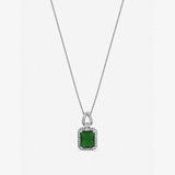 Argos Jon Richard Revere Rhodium Plated Emerald Cubic Zirconia Pendant Necklace, 16in- Buy online at McGrocer