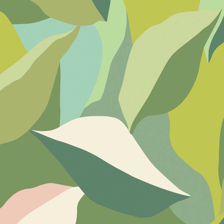 Hoopla Walls Leafy Patchwork Forest Green wallpaper 50cm x 10m roll (British brand)