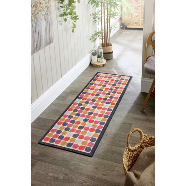 My Mat retro clover short pile runner 50x150cm, imported from the UK