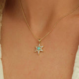 Inicio 14ct gold plated turquoise star pendant earrings - British product