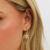 Inicio 14ct gold plated turquoise star pendant earrings - British product