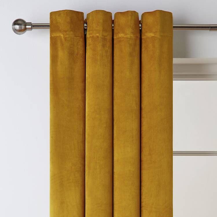 Habitat dimout eyelet curtains mustard 117x137cm, UK version