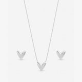 Inicio sterling silver plated puff heart jewellery set - British product