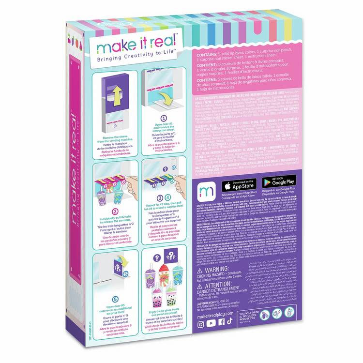 Make It Real Fruity Beauty vending machine with lip glosses, UK version