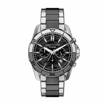 Argos Armani Exchange AX1973 Black and Silver Chronograph Bracelet Watch- Buy online at McGrocer