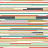 Hoopla Walls horizontal stripe wallpaper in orange blue (British brand)