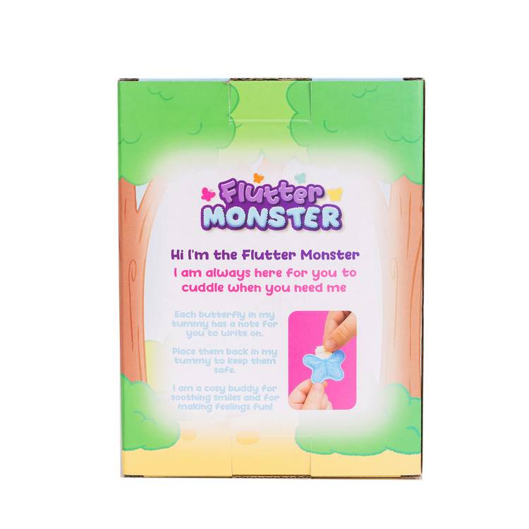 Flutter Monster 20cm mini soft toy with butterflies and note cards (British brand)
