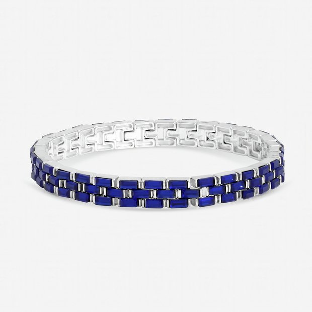Jon Richard silver plated sapphire stretch bracelet 7 inches - British product