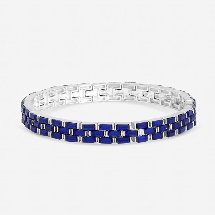 Jon Richard silver plated sapphire stretch bracelet 7 inches - British product