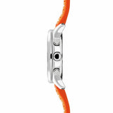 Sekonda men's chronograph watch with black dial and orange silicone strap - British product