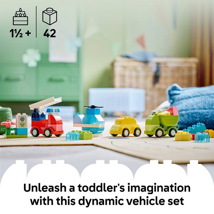 LEGO DUPLO Creative Vehicles set 42 pieces, imported from the UK