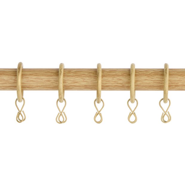 Argos Home curtain rings light oak effect 20 pack - British product