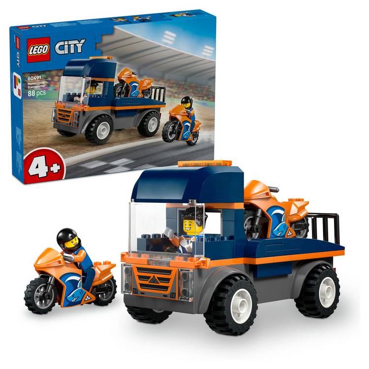 LEGO City Motorcycle Transporter building toy set, UK version