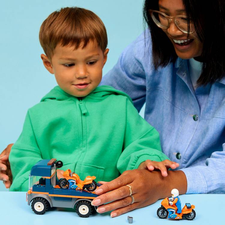 LEGO City Motorcycle Transporter building toy set, UK version