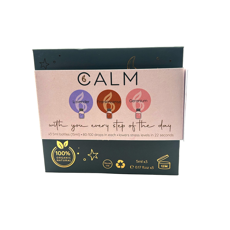 B Calm essential oil set Geranium Lavender Frankincense 3x5ml - British product