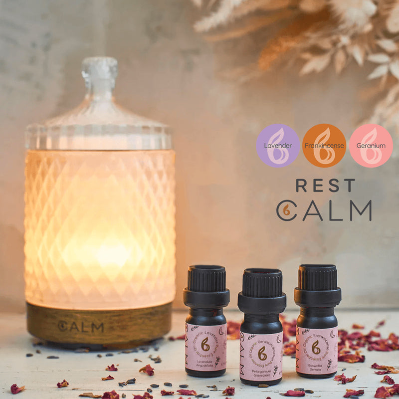 B Calm essential oil set Geranium Lavender Frankincense 3x5ml - British product