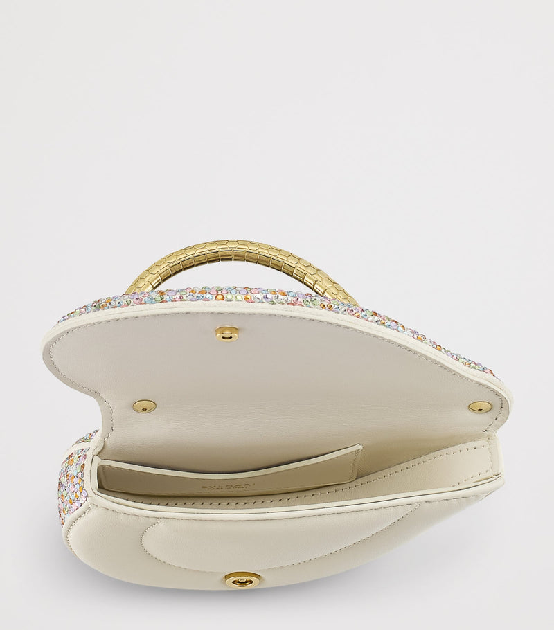 Bvlgari mini Serpenti Cuoricino top-handle bag with crystals, UK version