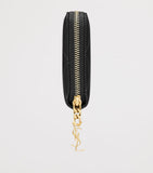 Saint Laurent Matelassé zip-up wallet with YSL monogram (British brand)