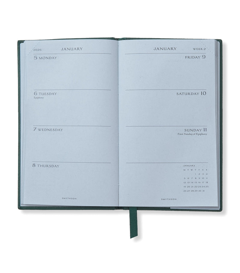 Smythson Panama Leather Weekly Diary 2026 (British brand)