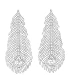 Boucheron Plume de Paon white gold diamond pendant earrings - British product