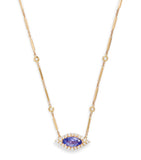 Jacquie Aiche evil eye necklace yellow gold diamond tanzanite (British brand)