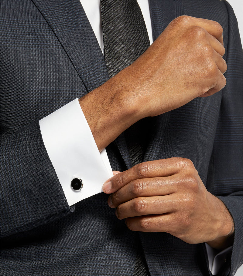Montblanc stainless steel star cufflinks (British brand)