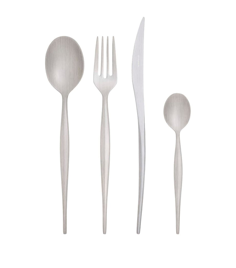 Bugatti Natura satin stainless steel 24-piece cutlery set - British product