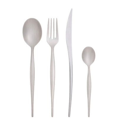 Harrods Bugatti Natura Satin Stainless Steel 24-Piece Cutlery Set- Buy online at McGrocer