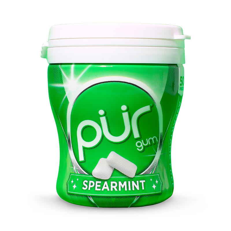 Spearmint sugar-free gum 4x70g shaker cups (British brand)