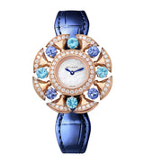 Harrods Bvlgari Rose Gold Diamond Topaz Tanzanite Divas' Dream Watch 33mm- Buy online at McGrocer