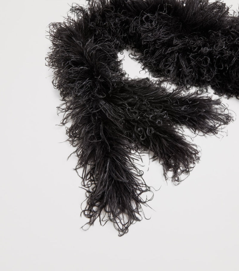 Valentino Garavani monochrome feather scarf 200cm, UK version