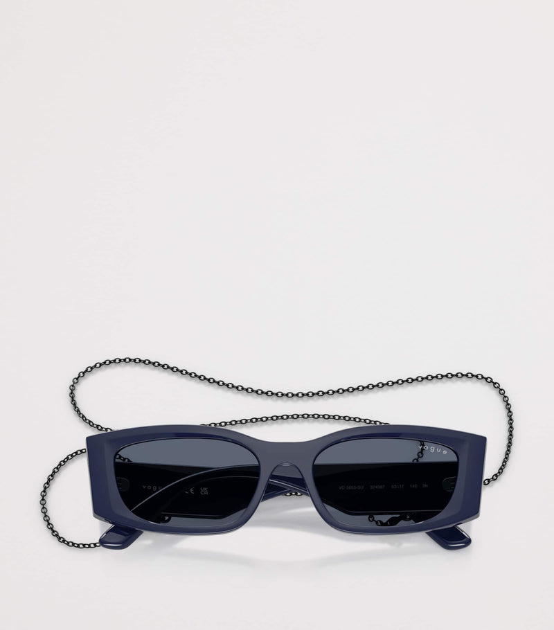Vogue Pillow chain sunglasses in deep navy - British product