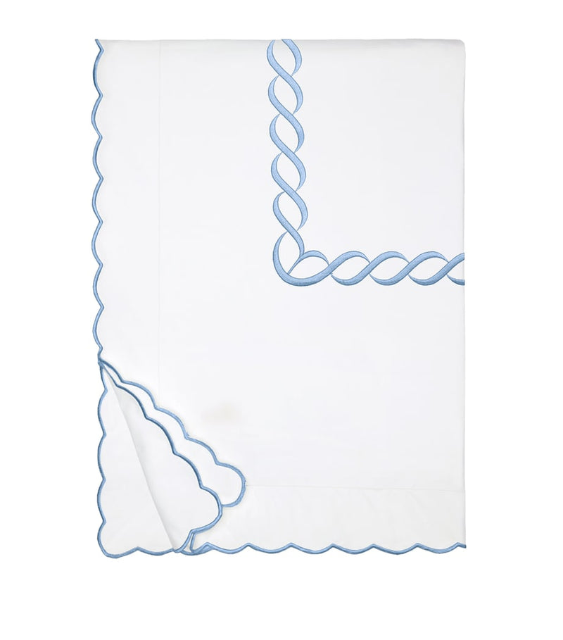Pratesi King duvet cover with braid embroidery 230x220cm, imported from the UK