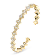 Harrods David Morris Yellow Gold and Diamond Triolette Square Bangle- Buy online at McGrocer