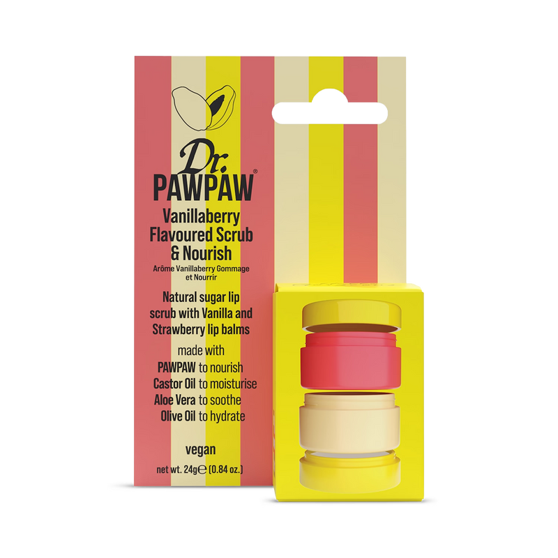 Dr. PawPaw Vanillaberry lip scrub and balm duo 24 g, UK version