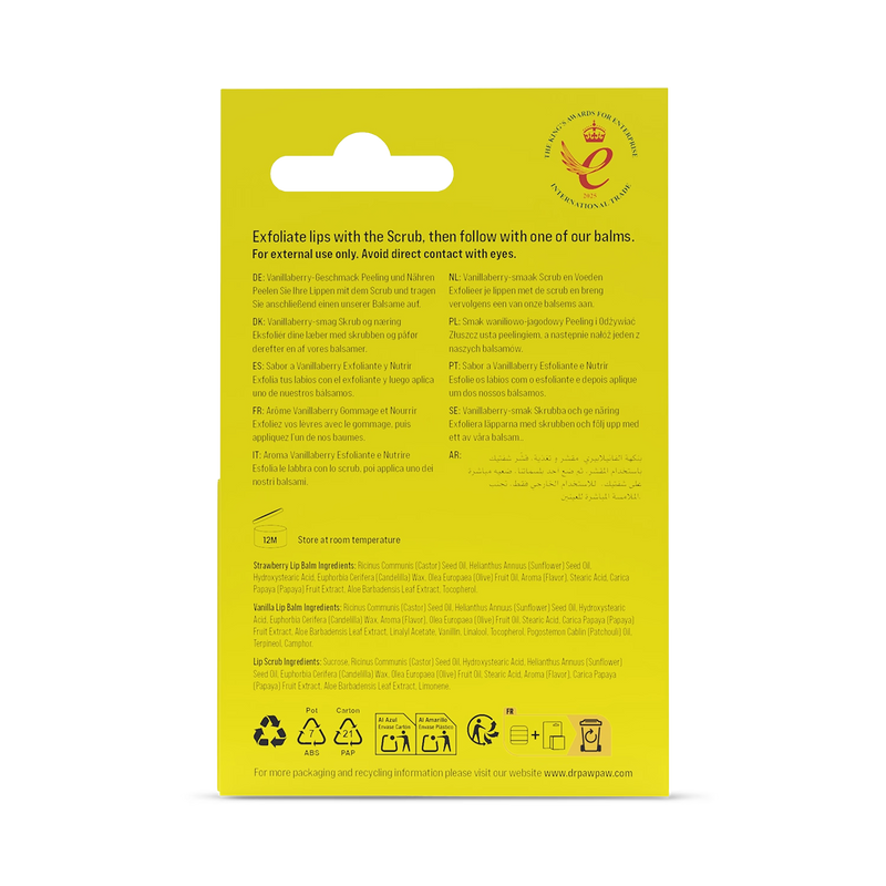 Dr. PawPaw Vanillaberry lip scrub and balm duo 24 g, UK version