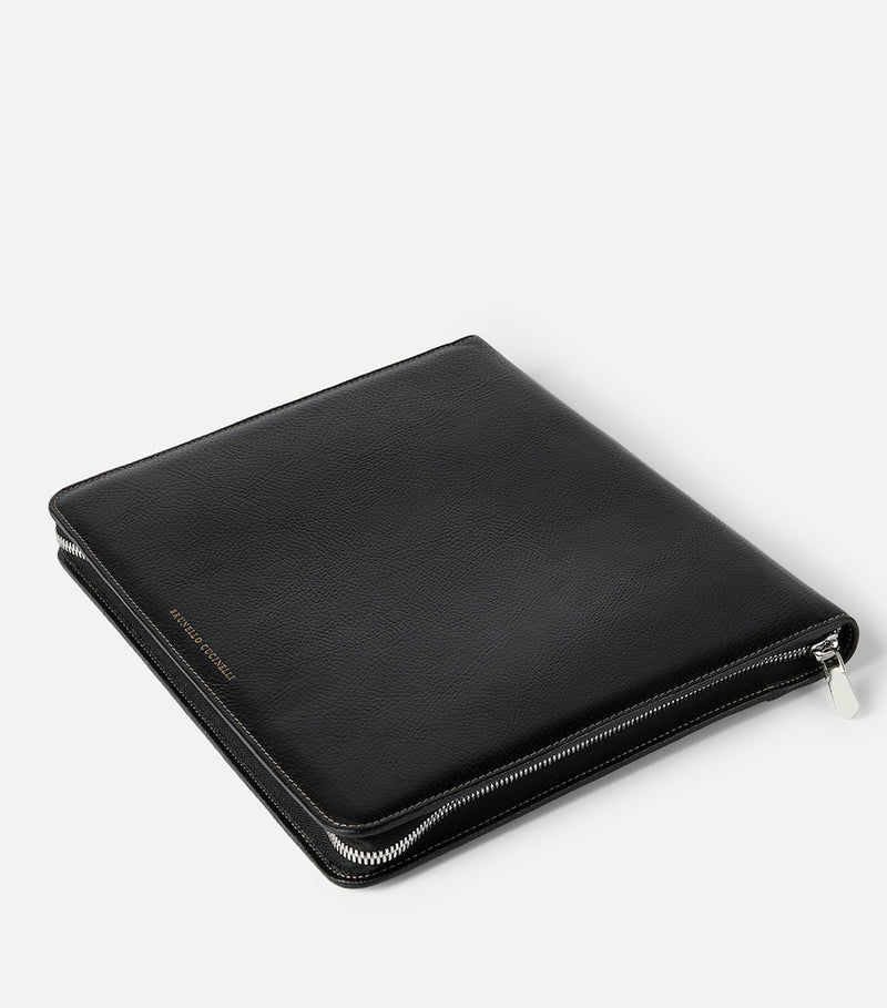 Brunello Cucinelli grained calfskin document holder - British product