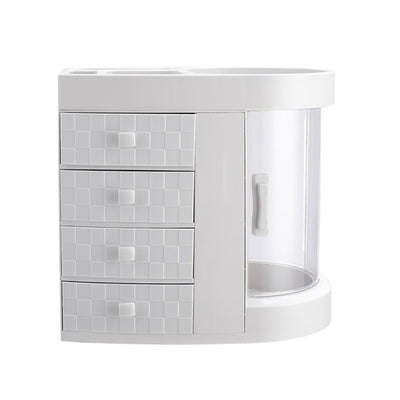 Livingandhome Akryl Makeup Kosmetikk Organisator 4 Skuffer Hvit