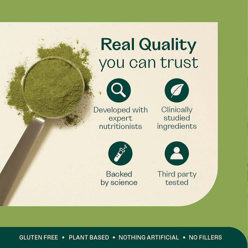 Rheal Clean Greens Berry superfood powder 165g, UK version