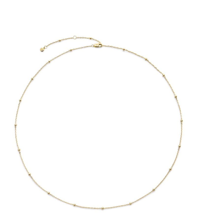Monica Vinader yellow gold beaded chain necklace, imported from the UK